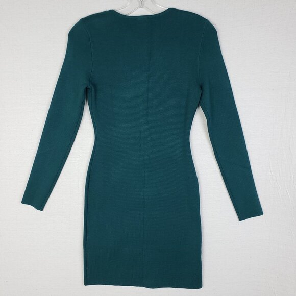 NWOT Abercrombie & Fitch Knit Mini Dress Long Sleeve Front Zip in Teal size SP - Picture 6 of 12
